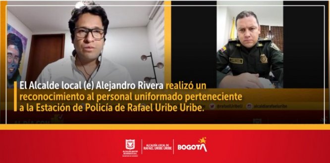 El Alcalde local (e) Alejandro Rivera realizó un reconocimiento al personal uniformado perteneciente a la Estación de Policía de Rafael Uribe Uribe.