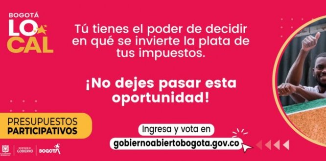 Hasta el 20 de diciembre los bogotanos decidirán los proyectos que se deben llevar a cabo en sus barrios en el 2021 Hasta el 20 de diciembre los bogotanos decidirán los proyectos que se deben llevar a cabo en sus barrios en el 2021