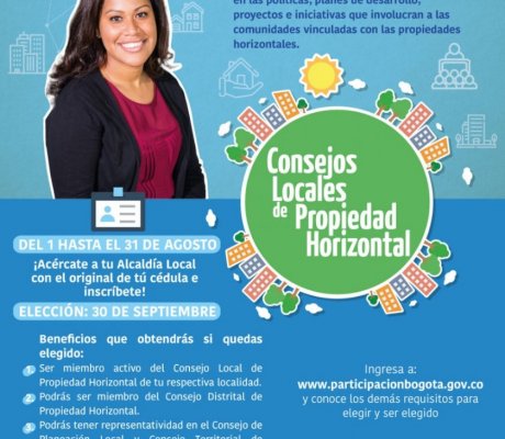 Llegó la oportunidad para que puedas incidir en las políticas, planes de desarrollo, proyectos e iniciativas que involucran a las comunidades vinculadas con las propiedades horizontales. 